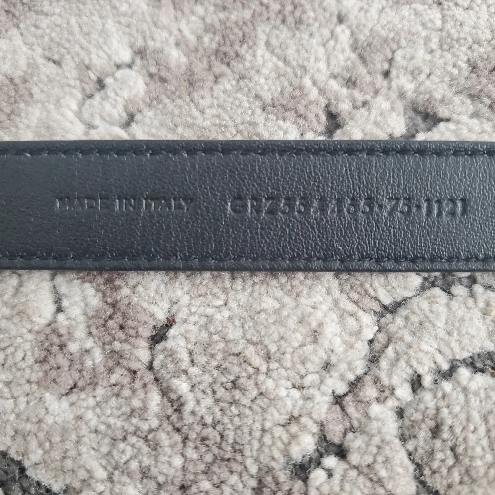 SAINT LAURENT Monogram-Buckle Croc-Embossed Leather Belt Size 75 - Picture 7 of 7